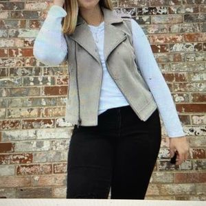 Philosophy Moto Vest Grey Suede